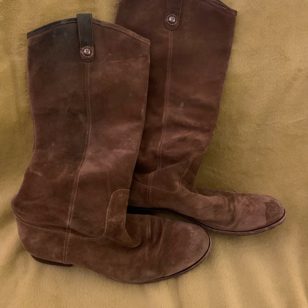 Frye “Melissa” boots in suede